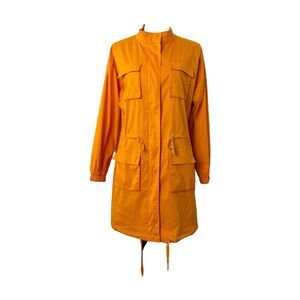 Doncaster Women’s Jacket Orange Long Sleeve Trench Coat Drawstring Size Small
